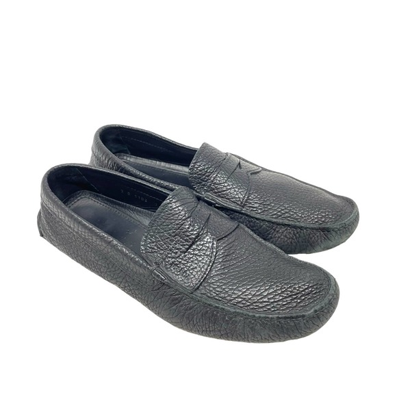 Prada Other - Prada Men's Black Pebbled Leather Driving Loafers Size US 9
